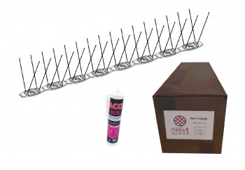 Pigeon spikes 10 m to be glued - Protection from 8 to 12 cm (2 tubes of glue)
