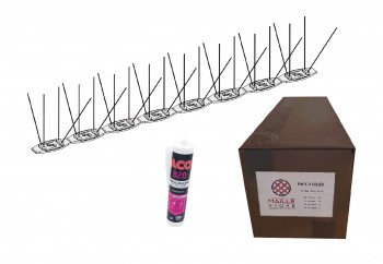 Pigeon spikes 10 m to be glued - Protection from 10 to 15 cm (2 tubes of glue)