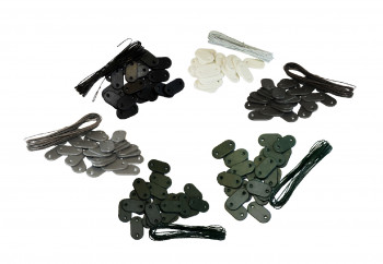 Mounting kit for camouflage nets - Series of 10 kits (26 fixing elements + 4 m of wire per set)